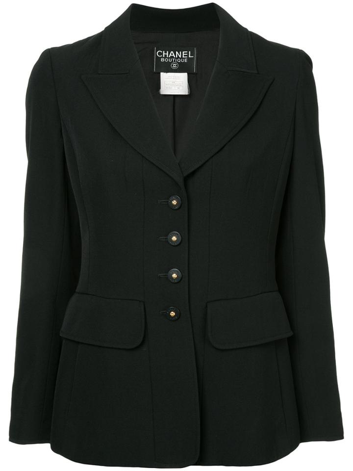 Chanel Vintage Peaked Lapels Jacket - Black