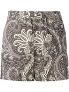 Brioni Printed Swimming Shorts, Men's, Size: Xxxl, Brown, Cotton/polyamide