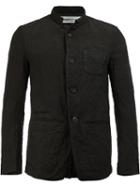 Individual Sentiments Mandarin Collar Jacket, Men's, Size: 1, Black, Cotton/linen/flax