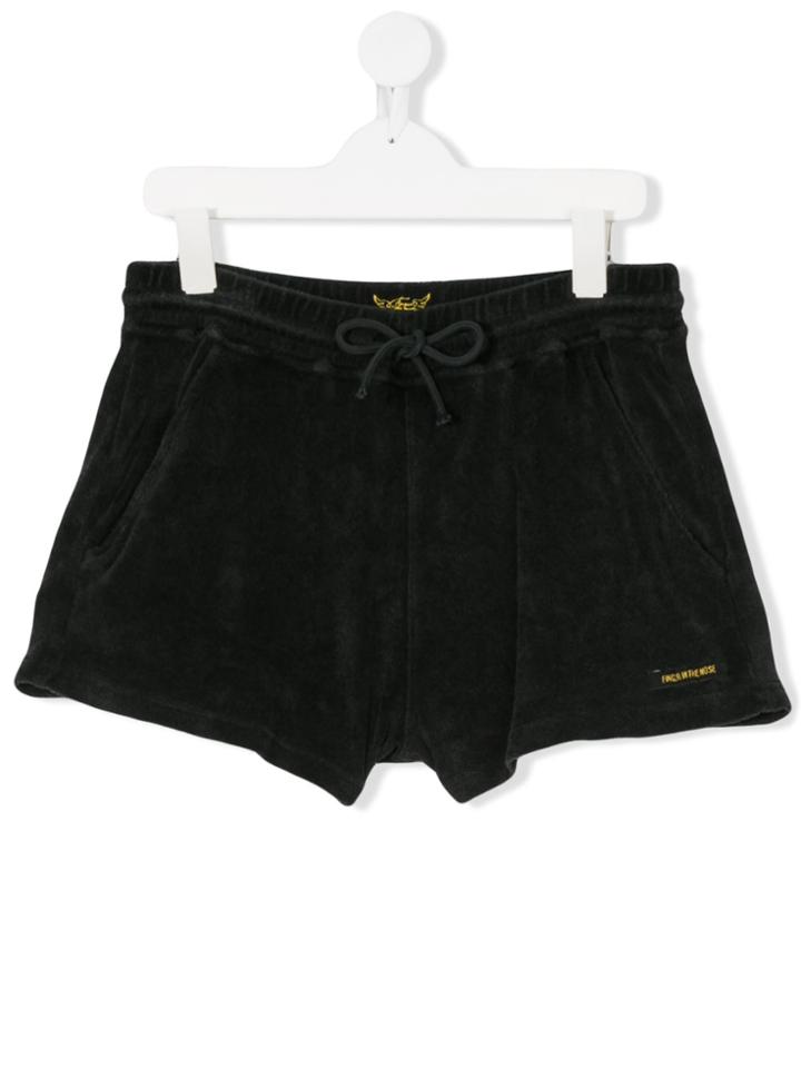 Finger In The Nose Velour Shorts - Black