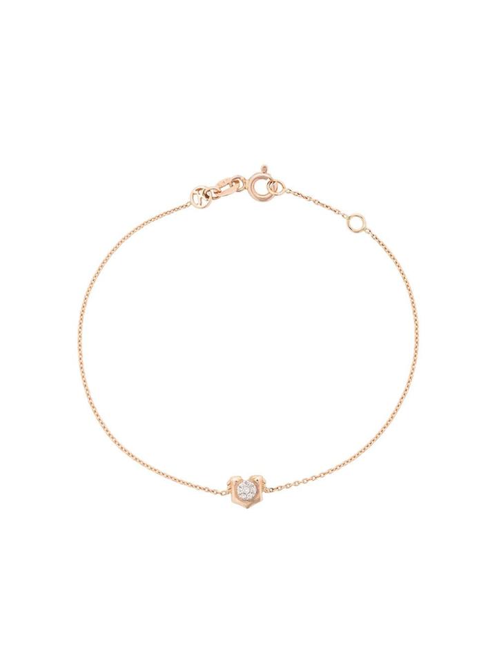 Kismet By Milka 14kt Rose Gold Winged Round Diamond Charm Bracelet