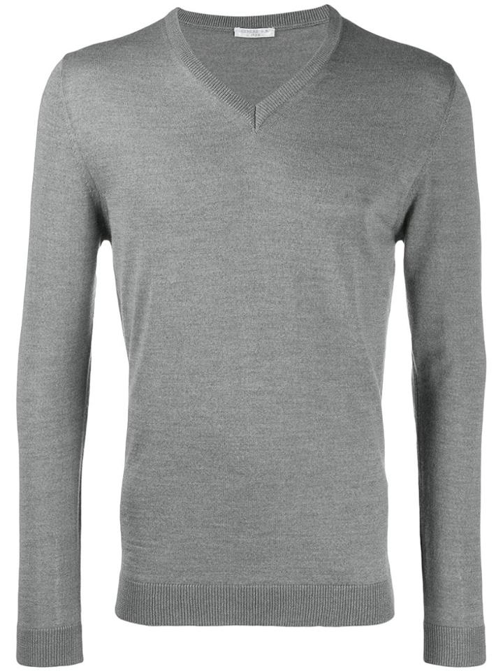 Cenere Gb Fitted Fine Knit Sweater - Grey