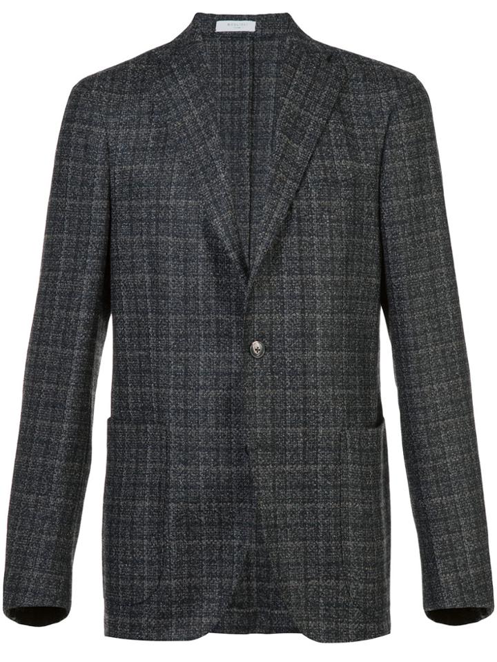 Boglioli Woven Check Blazer - Grey