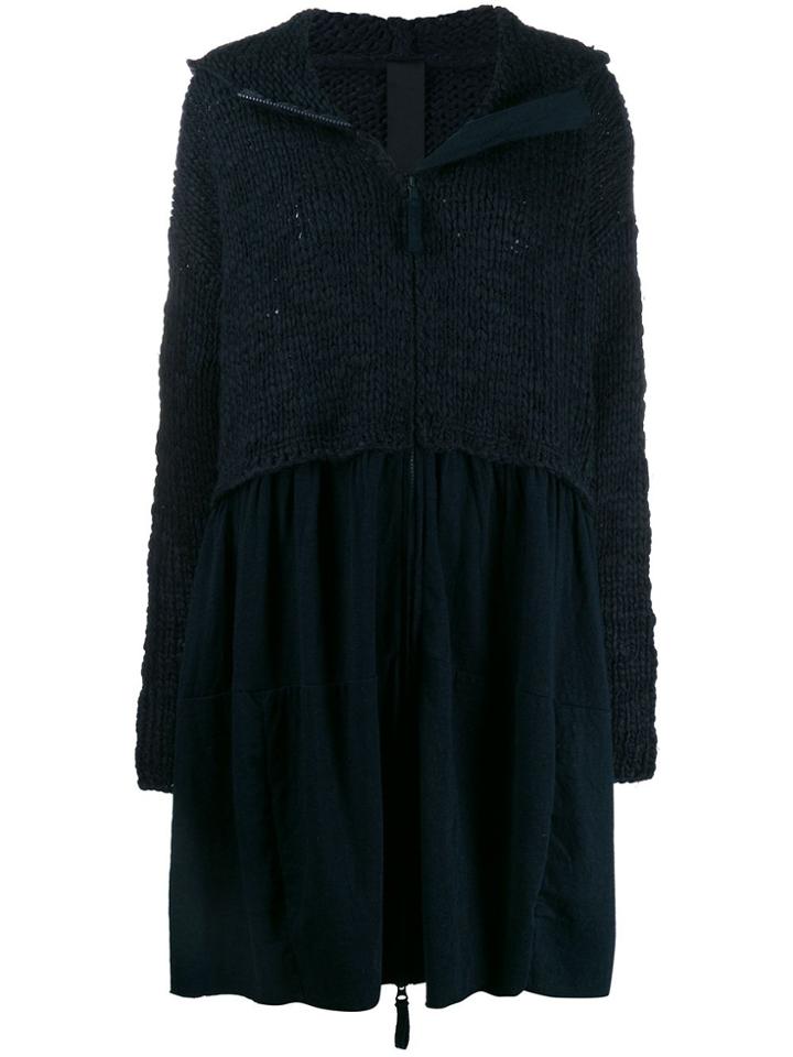 Rundholz Black Label Knitted Hooded Cardi-coat - Blue