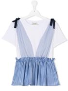 Twin-set Kids Flared Overlay T-shirt - Blue