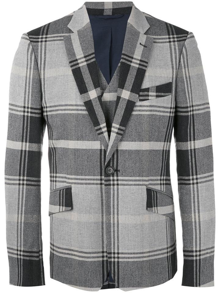 Vivienne Westwood - Notched Lapel Plaid Blazer - Men - Cotton/polyamide/spandex/elastane/viscose - 48, Grey, Cotton/polyamide/spandex/elastane/viscose