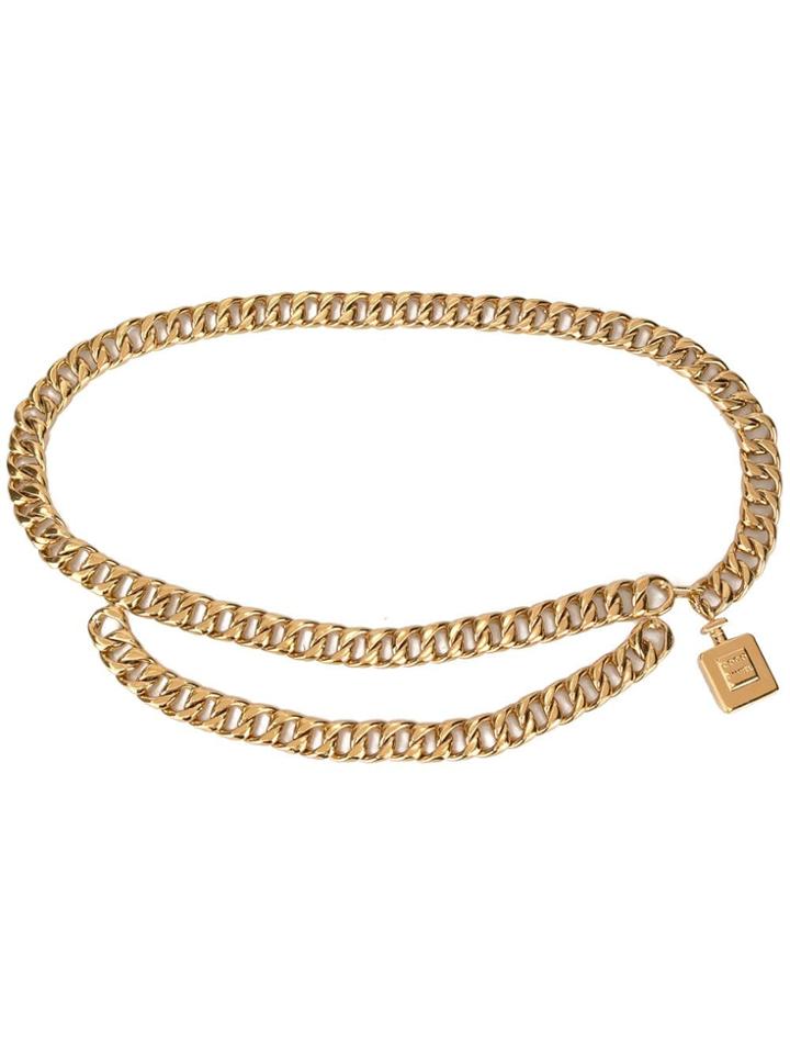 Chanel Vintage Perfume Bottle Chain Belt - Gold