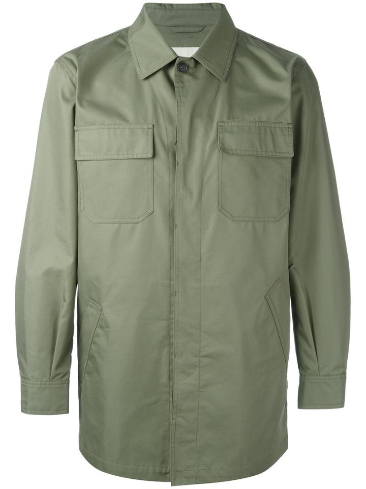 Mackintosh Button-up Field Jacket, Men's, Size: 44, Green, Cotton/polyamide