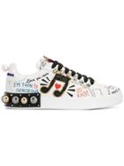 Dolce & Gabbana Portofino Appliqué Sneakers - White
