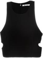 T By Alexander Wang Cropped Tank Top, Women's, Size: Large, Black, Rayon/nylon/spandex/elastane