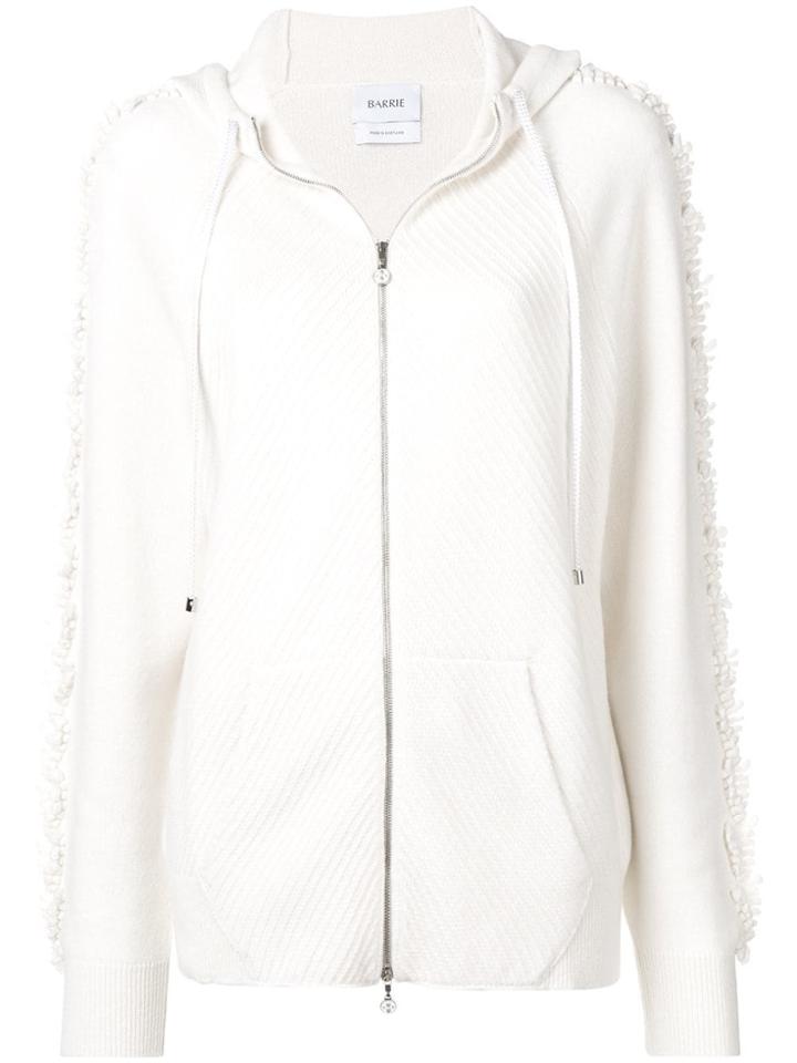 Barrie Zipped Knit Hoodie - White