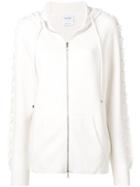 Barrie Zipped Knit Hoodie - White