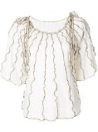 See By Chloé Piped Rainbow Top - White
