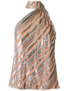 Giuliana Romanno Striped Blouse - Metallic