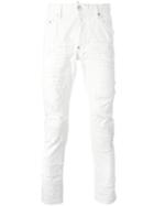 Dsquared2 Skater Stitched Patchwork Jeans, Men's, Size: 44, White, Cotton/spandex/elastane