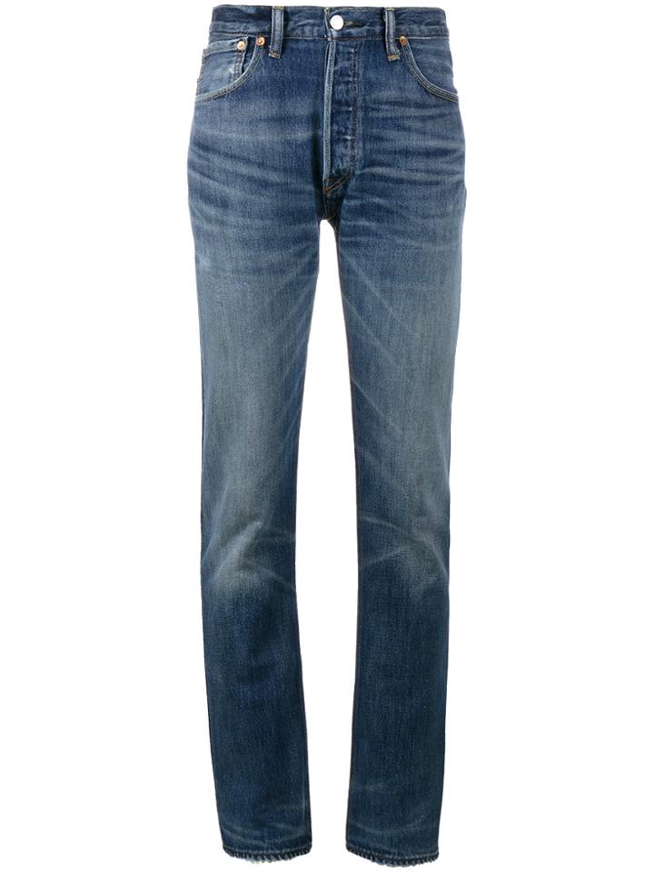 Re/done X Cindy Crawford High-rise Straight Leg Jeans - Blue