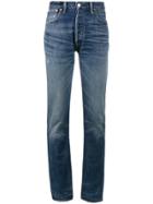 Re/done X Cindy Crawford High-rise Straight Leg Jeans - Blue
