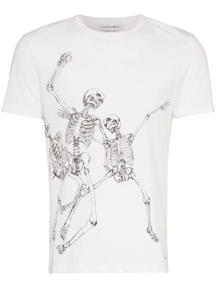 Alexander Mcqueen Skeleton Graphic Print T-shirt - White