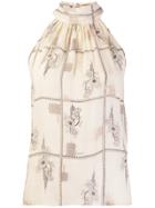 Jejia Printed Halter Neck Top - Neutrals