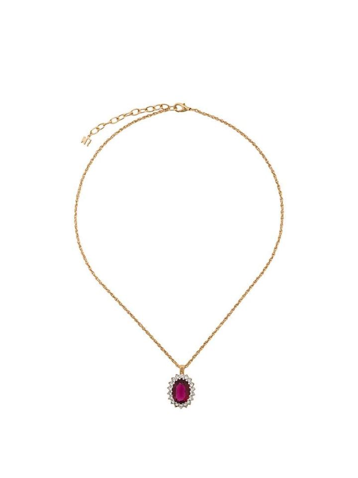 Nina Ricci Pre-owned 1980's Oval Pendant Necklace - Gold