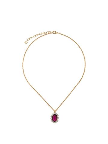Nina Ricci Pre-owned 1980's Oval Pendant Necklace - Gold