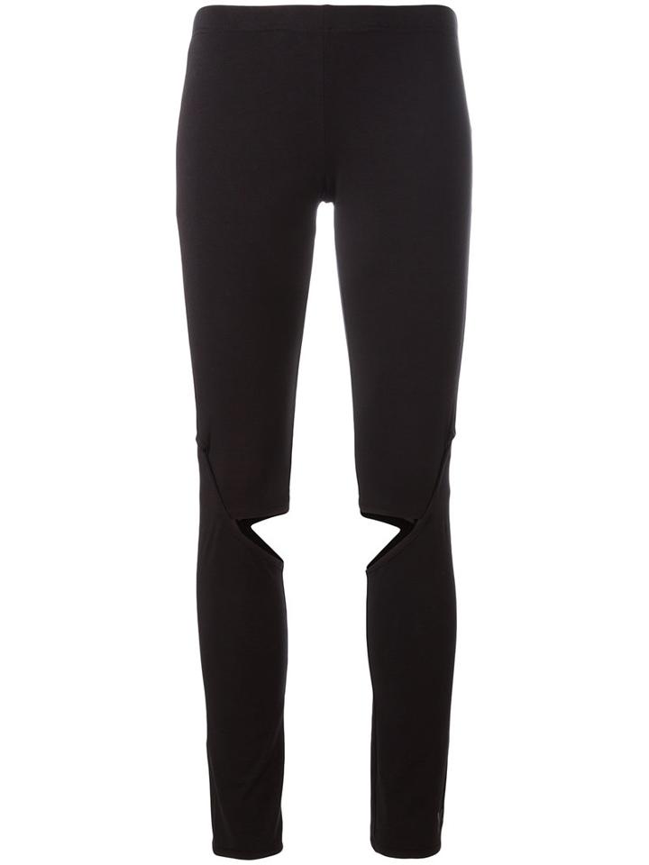 Y-3 - Cut Out Leggings - Women - Cotton/spandex/elastane - Xs, Black