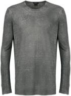 Avant Toi Sheer Longsleeved T-shirt - Grey