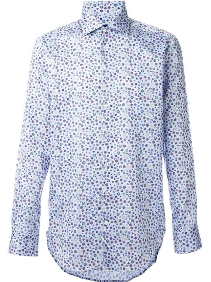 Etro Printed Shirt, Men's, Size: 43, Pink/purple, Cotton