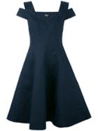 Paule Ka Split Shoulder Dress, Women's, Size: 40, Blue, Cotton/cupro