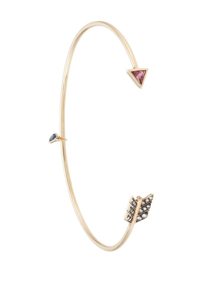 Sauer Pulseira Cupid Em Ouro Amarelo, Rubelita, Safira E Diamante -