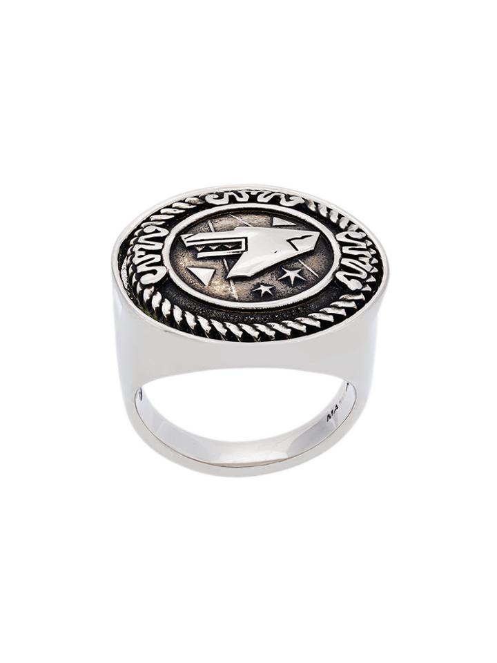 Alexander Mcqueen Embossed Round Ring - Metallic
