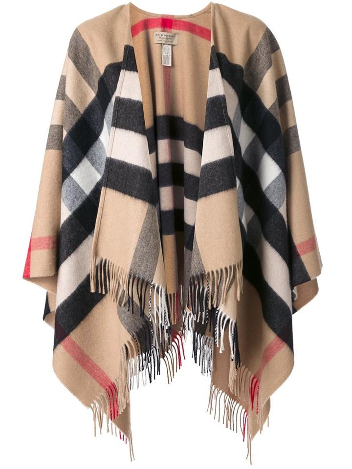 Burberry House Check Cape, Women's, Camel, Cashmere