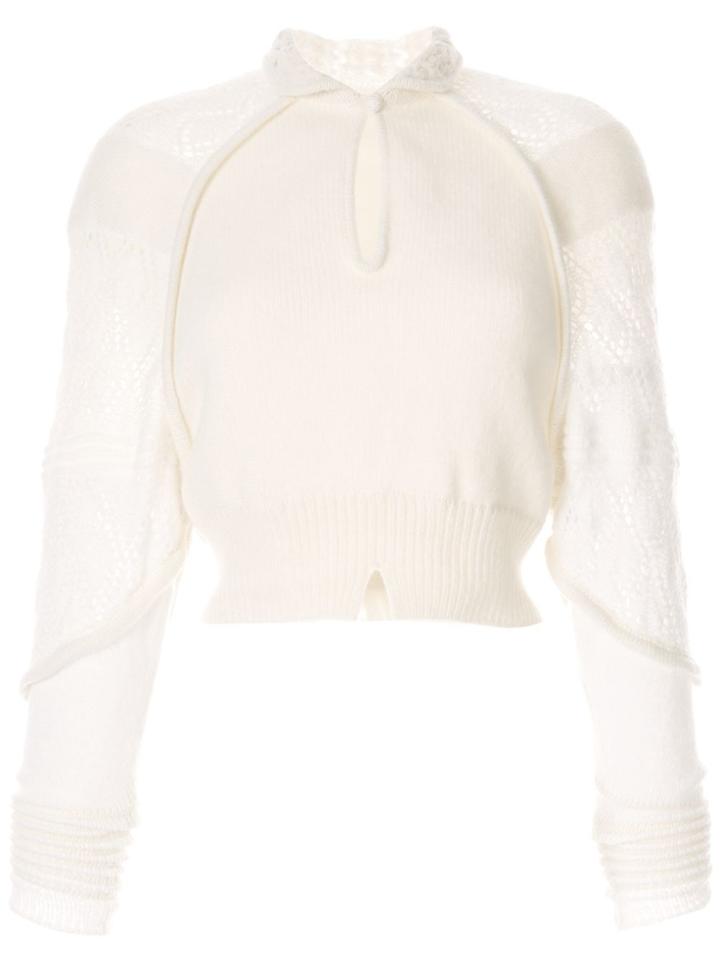 Mame Kurogouchi Layered Knitted Top - White