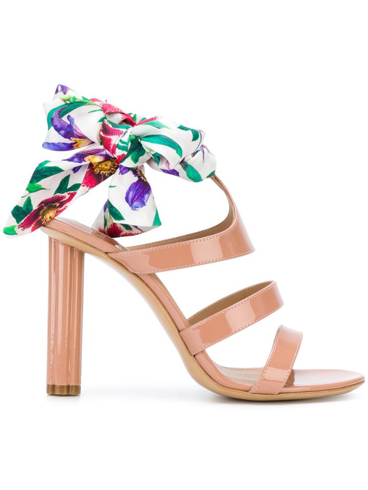 Salvatore Ferragamo Scarf Tie Sandals - Nude & Neutrals