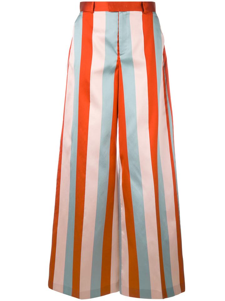 Red Valentino - Striped Pants - Women - Silk/polyester/acetate - 38, Silk/polyester/acetate