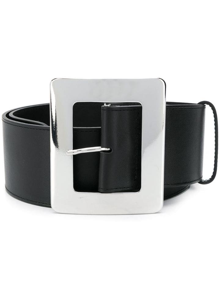 Erika Cavallini Large Buckle Belt - Black