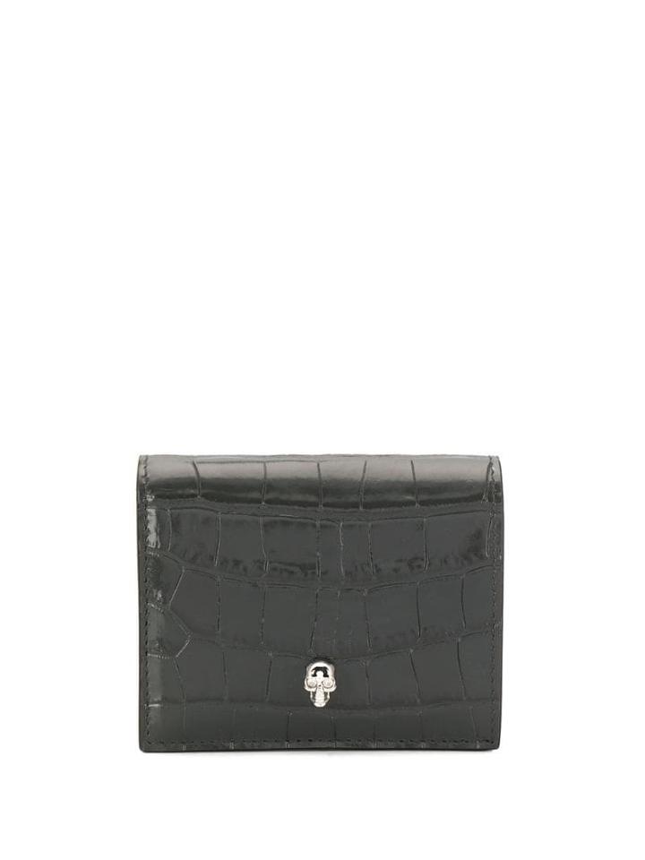 Alexander Mcqueen Skull Embellished Wallet - Grey