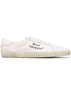 Saint Laurent Classic Sl/06 Embroidered Canvas Sneakers - White