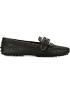 Tod S Embellished Loafers, Women's, Size: 37.5, Black, Leather/rubber