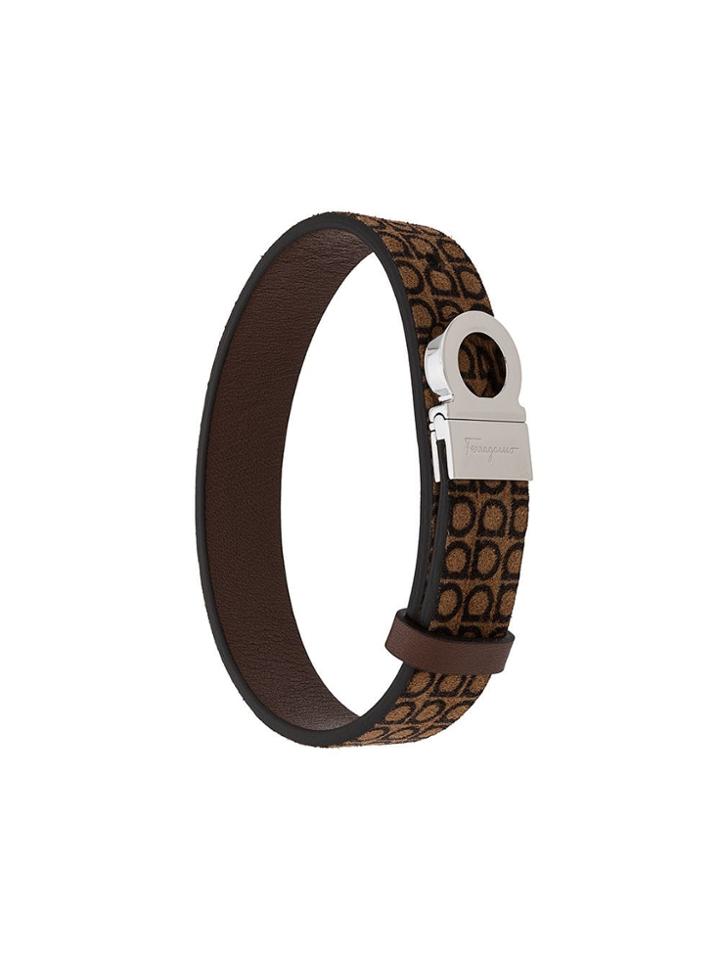 Salvatore Ferragamo Logo Strap Bracelet - Brown