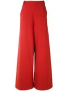 Gloria Coelho Slit Pockets Wide Leg Trousers - Red