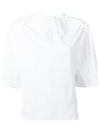 Steve J & Yoni P Back Ribbon Frill T-shirt, Women's, Size: Xs, White, Cotton