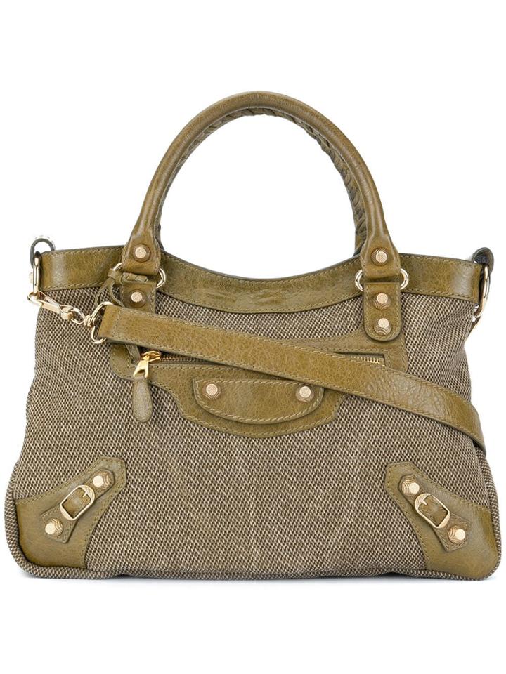 Balenciaga Vintage Motocross Giant Town Bag - Green