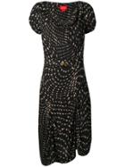 Vivienne Westwood Vintage Abstract Print Draped Dress - Black