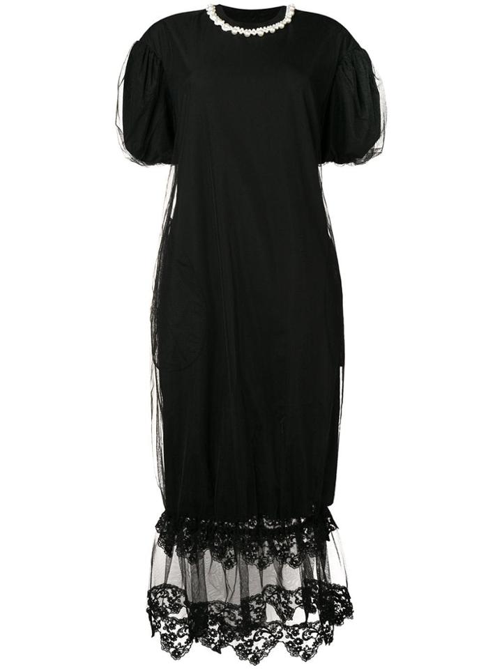 Simone Rocha Tulle Panel Midi Dress - Black