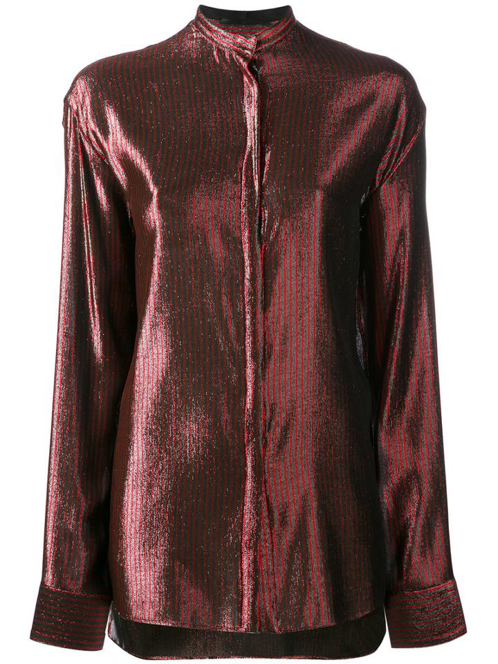 Haider Ackermann - Metallic Stripe Shirt - Women - Wool/silk/polyester/cotton - 36, Black, Wool/silk/polyester/cotton