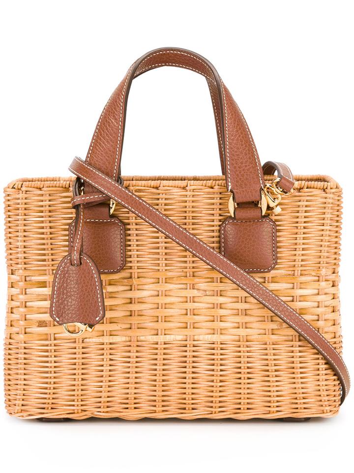 Mark Cross Basket Tote Bag, Women's, Nude/neutrals, Calf Leather