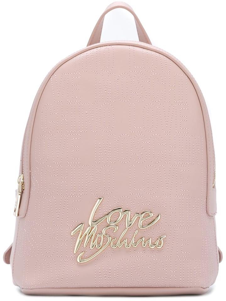 Love Moschino Logo Plaque Backpack