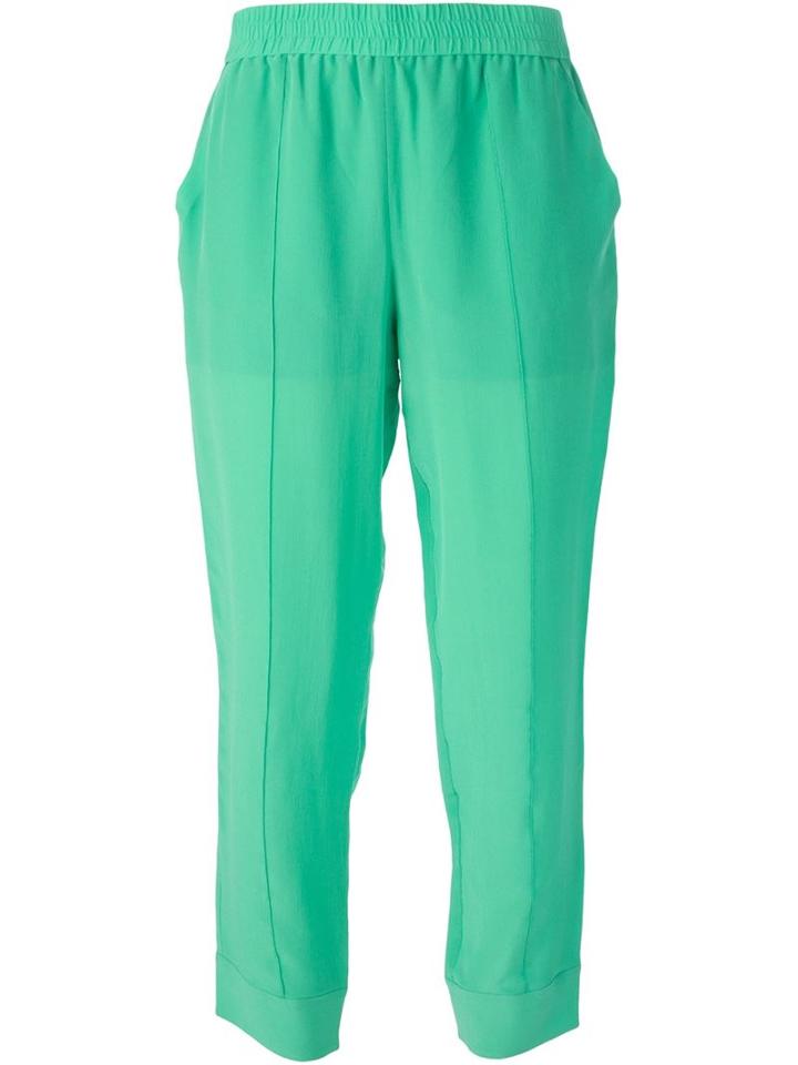 Sonia By Sonia Rykiel Elasticated Trousers, Women's, Size: 42, Green, Silk/polyester
