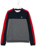 Lacoste Kids Teen Colour Block Logo Sweatshirt - Grey